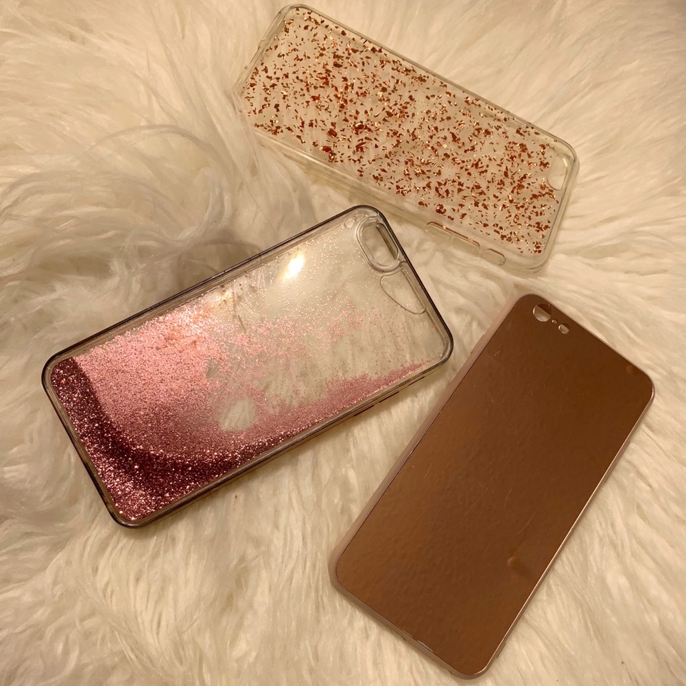 Bundle of 3 pink/rose gold cases.